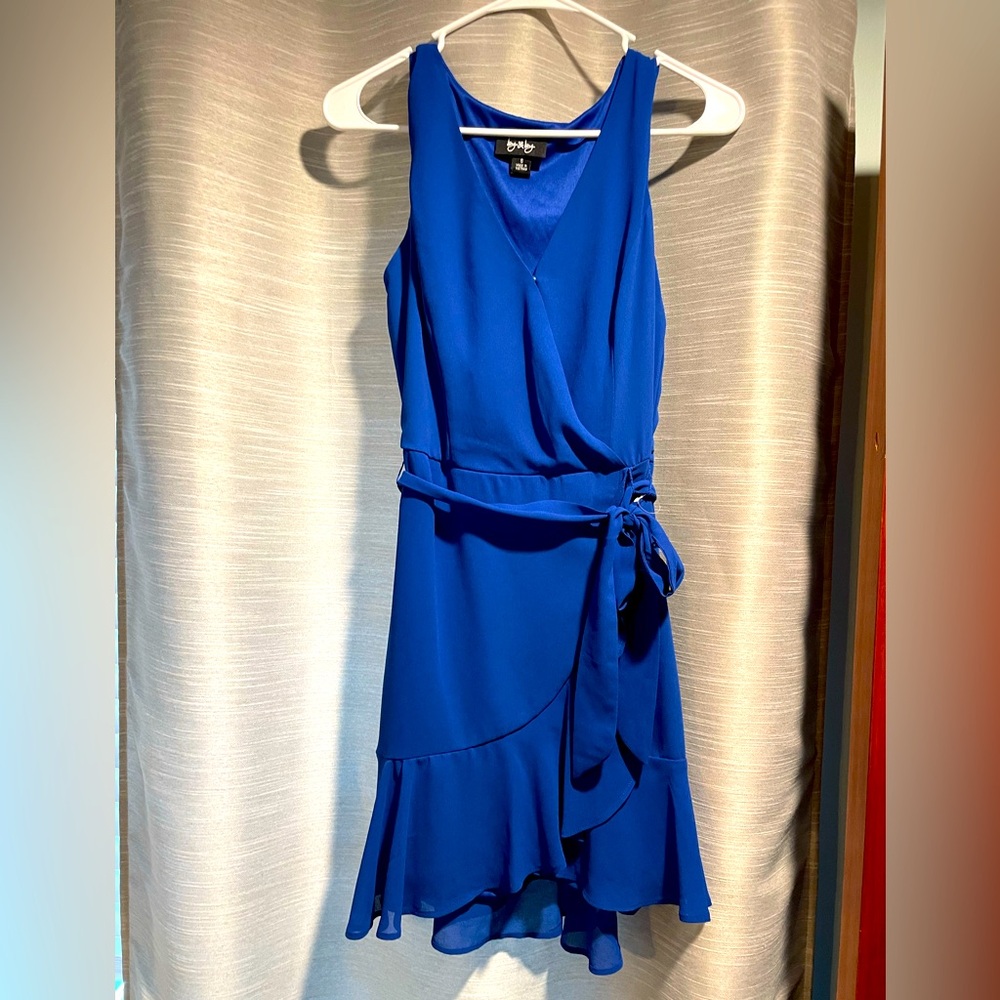 Blue Sleeveless Wrap Dress